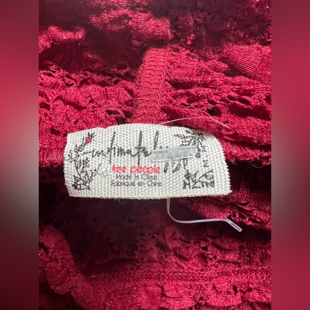 Free People Intimately FP Day And Night Lace Thong Bodysuit Women Sz M Red NWOT - Picture 7 of 8
